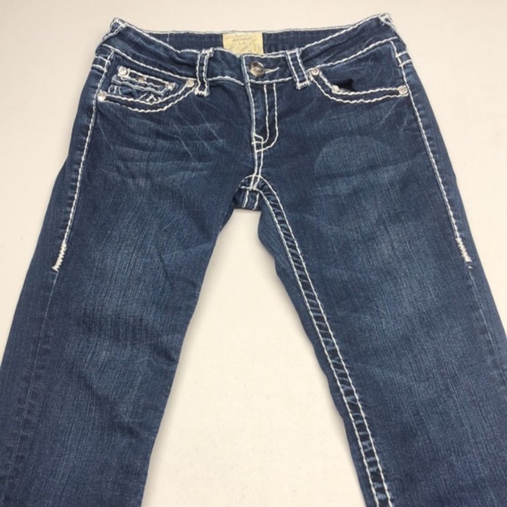 VINTAGE L.A. IDOL DENIM CAPRIS 29x21 CRYSTALS 💎